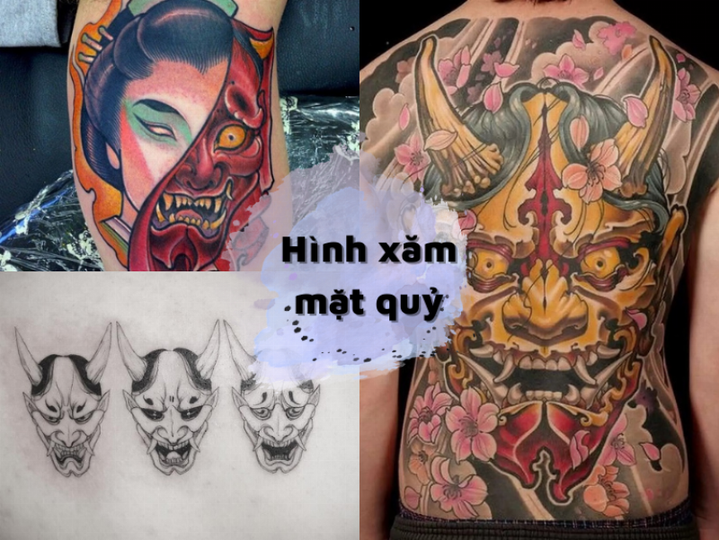 Hình xăm full lưng mặt quỷ Hanya