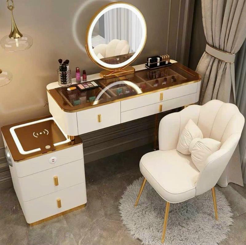 Bàn trang điểm ngồi bệt kim loại hiện đại
