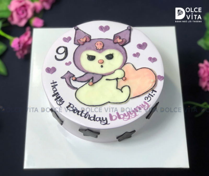 Bánh Kem Kuromi Vẽ Hình