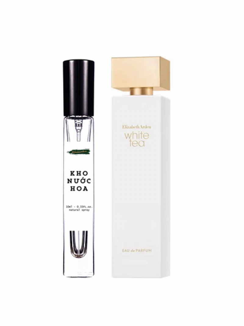 Chai nuoc hoa Elizabeth Arden White Tea voi tong mau trang tinh khoi sang trong