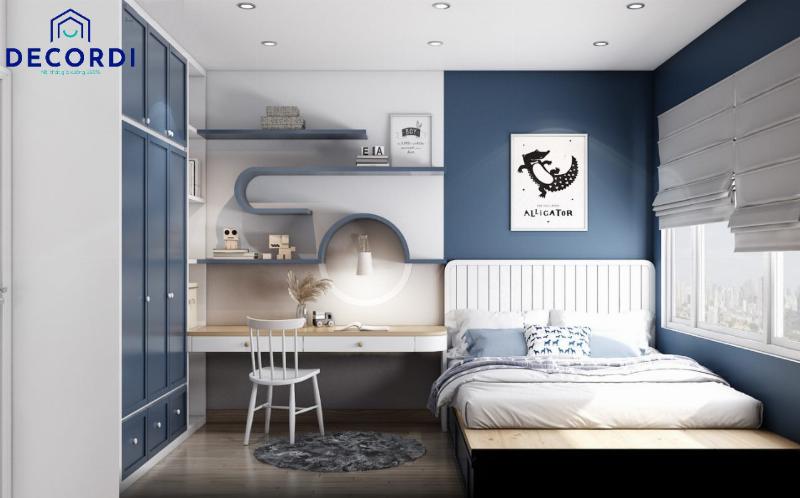 Thiết kế nội thất màu xanh dương pastel