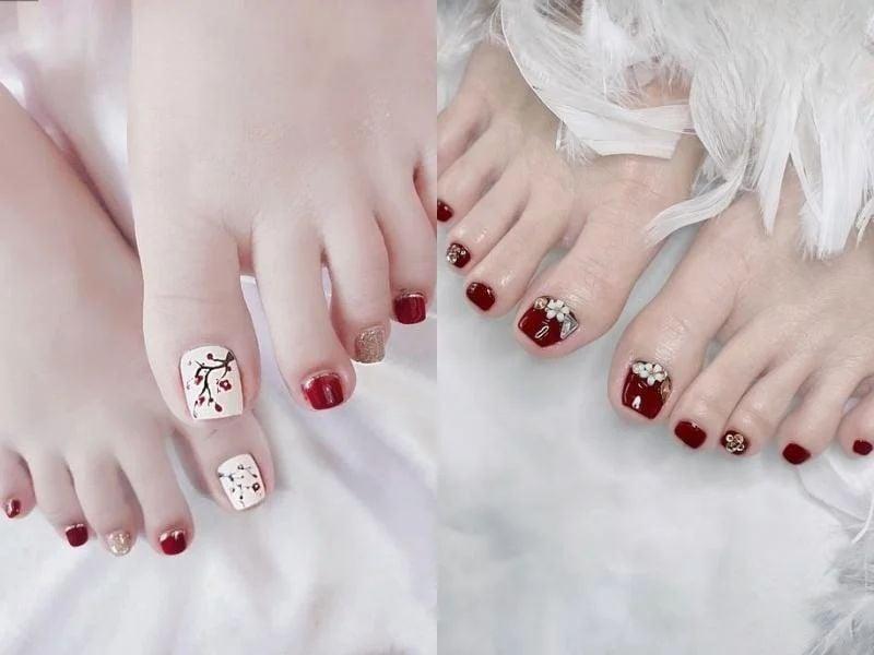Xu hướng sơn móng chân màu trắng sữa