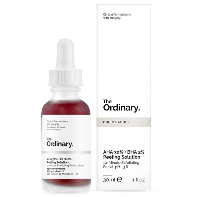 Biểu đồ minh họa cách AHA và BHA trong peel da The Ordinary tác động lên bề mặt da và sâu trong lỗ chân lông.