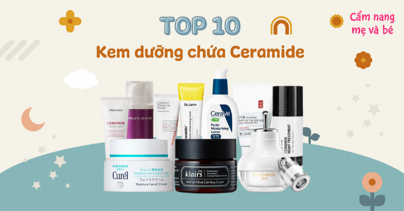 Các sản phẩm kem dưỡng ẩm giàu thành phần phục hồi như ceramide, B5, hyaluronic acid.