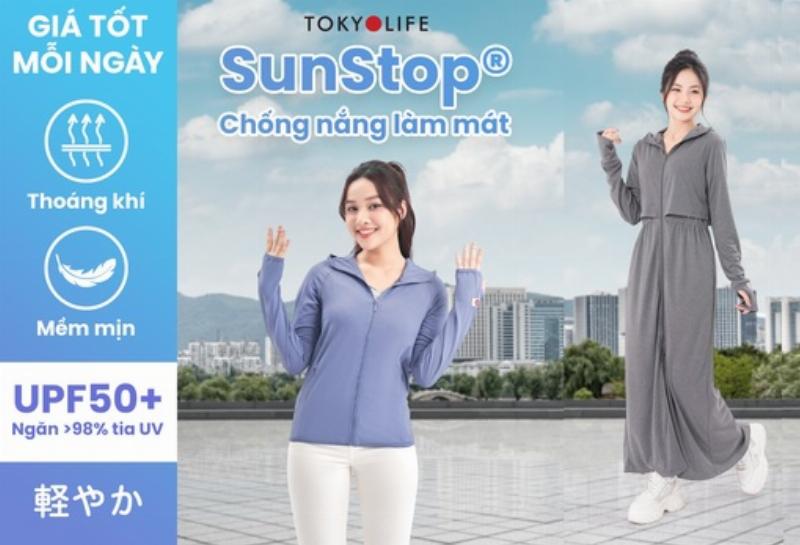 Minh họa các biện pháp chống nắng toàn diện kết hợp khẩu trang chống tia UV