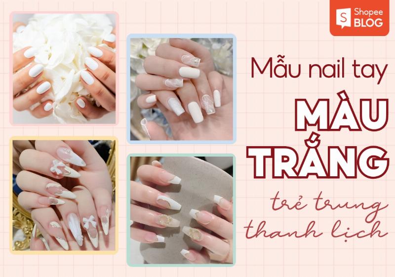 Kiểu nail trắng đen hiện đại và phá cách