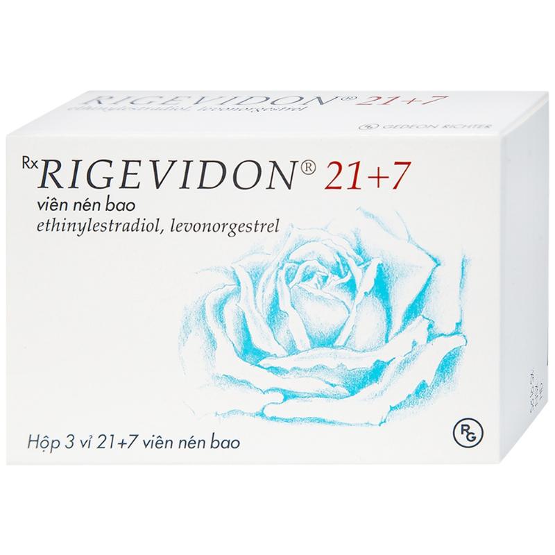 Viên uống tránh thai Rigevidon 21+7 vỉ 28 viên với 21 viên hoạt tính và 7 viên giả dược