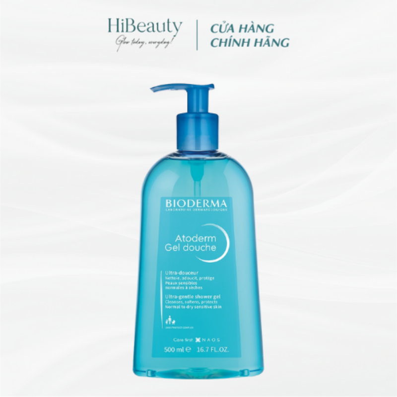 Bioderma Atoderm Gel Douche, một loại sữa rửa mặt/gel tắm dịu nhẹ, dưỡng ẩm sâu, lý tưởng cho da khô và rất khô.